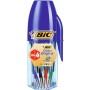 BIC Cristal Original, Penne a Sfera (Punta 1mm), Colori Assortiti, Barattolo 16+4 (929081)
