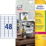 Avery Etichette in poliestere bianco - per stampanti Laser - 45,7 x 21,2 mm (L4778-20)