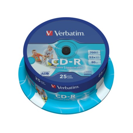 Verbatim CD-R AZO Wide Inkjet Printable 700 MB 25 pz (43439/25) (43439)