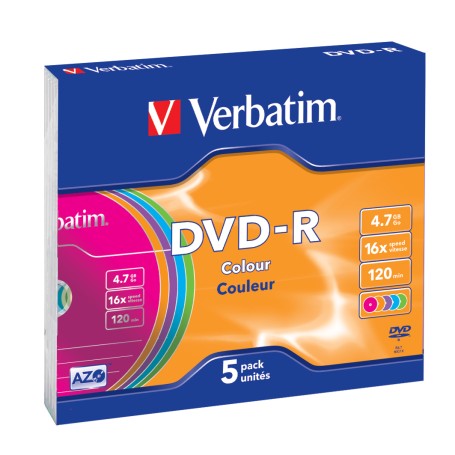 Verbatim DVD-R Colour 4,7 GB 5 pz (43557/5)