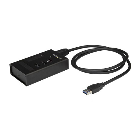 StarTech.com Hub USB 3.0 a 4 porte - USB Type-A a 1x USB-C e 3x USB-A - Hub USB commerciale in metallo - SuperSpee (HB30A3A1CST)