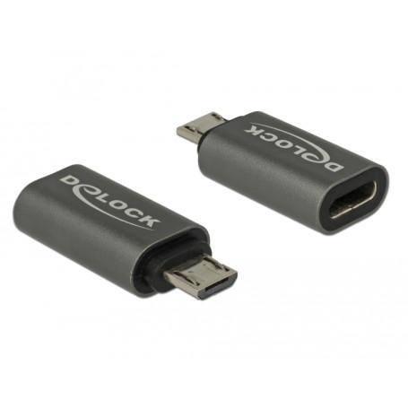 DeLOCK 65927 adattatore per inversione del genere dei cavi USB 2.0 Micro-B USB tipo-C Antracite (65927)