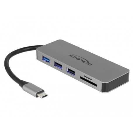 DeLOCK 87743 hub di interfaccia USB 3.2 Gen 1 (3.1 Gen 1) Type-C Grigio (87743)