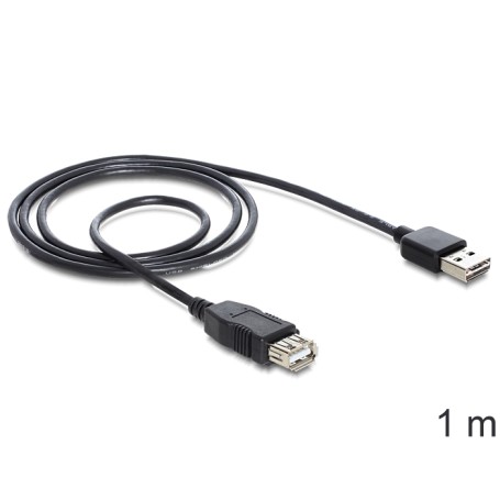 DeLOCK EASY-USB 2.0-A - USB 2.0-A, 1m cavo USB USB A Nero (83370)
