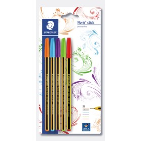 Staedtler Blister con 5 penne 1 rossa e 4 colori assortiti (434-SBK5P2)