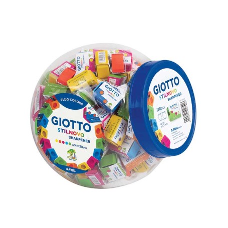 Giotto Fluo Temperamatite manuale Blu, Fucsia, Verde, Arancione, Giallo (232900)