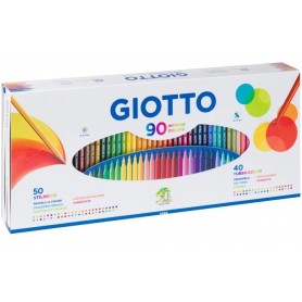 FILA In Un'Unica Confezione 50 Pastelli Giotto Stilnovo E 40 Pennarelli Giotto Turbo Color. (257500)