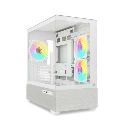 SHARKOON MK7 ARGB  (WHITE, TEMPERED GLASS X 2) (MK7 ARGB WHITE)