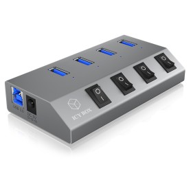 ICY BOX IB-HUB1405 USB 3.2 Gen 1 (3.1 Gen 1) Type-B 5000 Mbit/s Antracite (60153)
