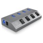 ICY BOX IB-HUB1405 USB 3.2 Gen 1 (3.1 Gen 1) Type-B 5000 Mbit/s Antracite (60153)