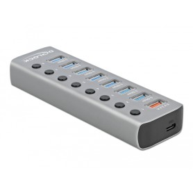 DeLOCK 63264 hub di interfaccia USB 3.2 Gen 1 (3.1 Gen 1) Type-B Grigio (63264)