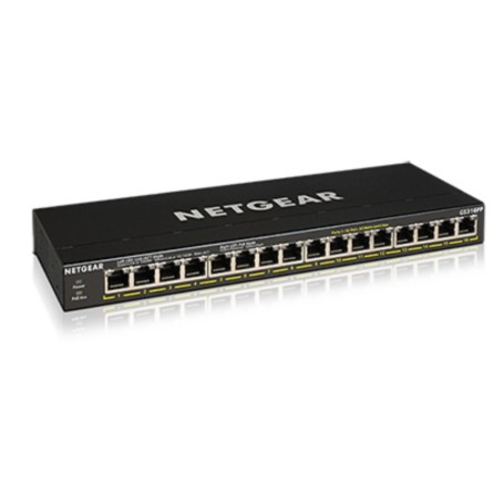 NETGEAR GS316PP Non gestito Gigabit Ethernet (10/100/1000) Supporto Power over Ethernet (PoE) Nero (GS316PP-100EUS)