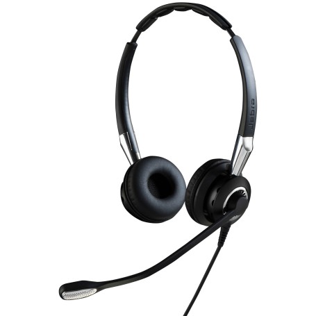 Jabra Biz 2400 II QD Duo NC Wideband Balanced Auricolare Cablato A Padiglione Ufficio Nero, Argento (2489-825-209)