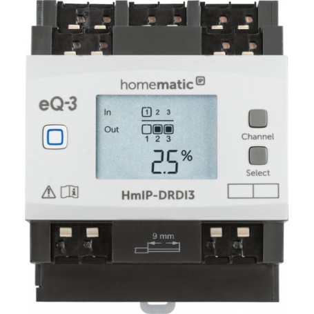 Homematic IP HMIP-DRDI3 DIN montato su guida Attuatore dimmer 3 canali (154434A0)