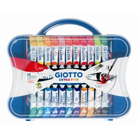 FILA Valigetta 24 Tubi Tempera Giotto - Contiene 22 Tubetti Colore Da 12Ml, 2 Tubetti Bianco/Nero Da 21Ml E 2 Pennelli (F305100)