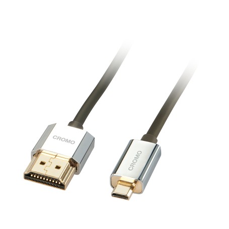 Lindy 41680 cavo HDMI 0,5 m HDMI tipo A (Standard) HDMI tipo D (Micro) Nero, Argento (41680)