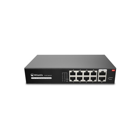 Atlantis Land NetPower F10PoE8 Non gestito Fast Ethernet (10/100) Supporto Power over Ethernet (PoE) Nero (A02-F10P8-120W)