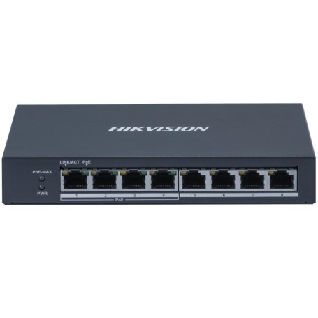 HIKVISION SWITCH 4 GIGABIT POE PORTS, 4 GIGABIT RJ45, 802.3AF/AT, POE POWER BUDGET 60W (DS-3E0508P-O)