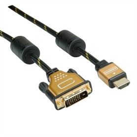 ROLINE 11.04.5890 cavo e adattatore video 1 m HDMI DVI Nero, Oro ROLINE 11.04.5890 cavo e adattatore video 1 m HDMI DVI Nero, Oro