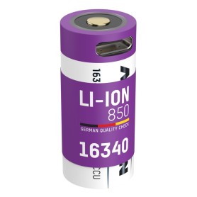 Li-Ion Akku 16340 850mAh mit Ladebuchse (1300-0015)