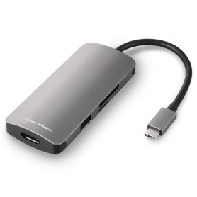 Sharkoon USB 3.0 Type C Multiport Adapter USB 3.2 Gen 1 (3.1 Gen 1) Type-C 5000 Mbit/s Grigio (4044951026715)