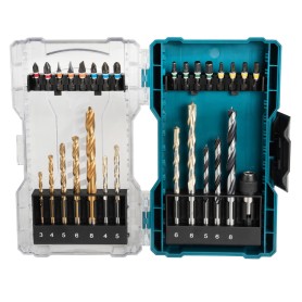 Bohrer- & Bit-Satz E-07054, 29-teilig (Klappbox mit transparentem Deckel)