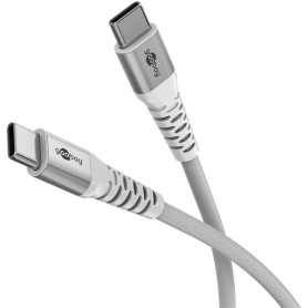 Supersoftes USB 2.0 Textilkabel, USB-C Stecker  USB-C Stecker (wei, 1 Meter) (70193)