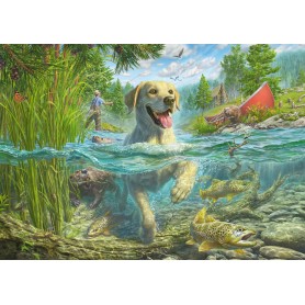 Mark Fredrickson: Hundeliebe - gelber Labrador auf Fischjagd (1000 Teile) (58557)