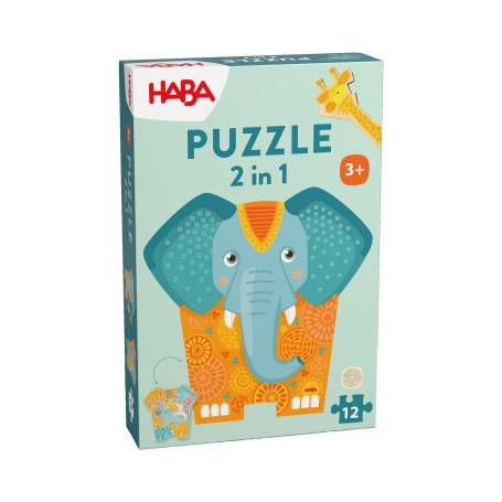 Puzzle 2 in 1 Elefant (2011068001)