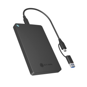 IB-201T-CU31 2.5" SATA HDD/SSD Gehuse (schwarz, mit USB Type-C/Type-A Combokabel) (61066)