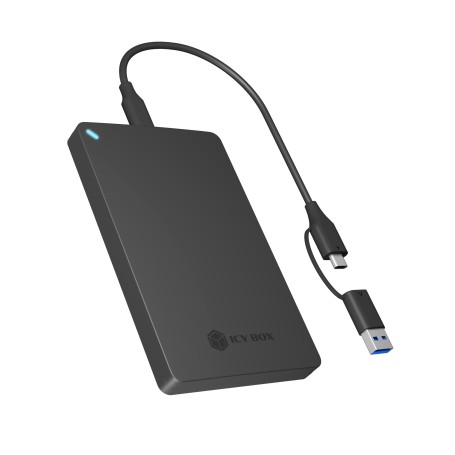 IB-201T-CU31 2.5" SATA HDD/SSD Gehuse (schwarz, mit USB Type-C/Type-A Combokabel) (61066)