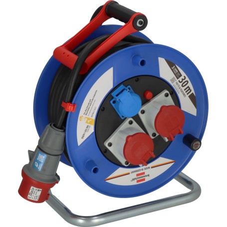 Brennenstuhl 1238010 prolunghe e multiple 30 m 3 presa(e) AC Esterno Nero, Blu, Rosso