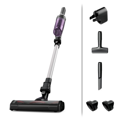 Rowenta RH1129 Aspirapolvere a bastone 2 in 1 Batteria Secco Senza sacchetto 0,4 L 100 W Viola, Alluminio