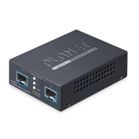 PLANET 2-Port 10G/2.5G/1G/100BASE-X convertitore multimediale di rete Nero (XT-815A)