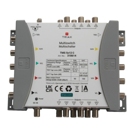 Triax TMS 5×12 C multinterruttore satellitare 5 ingressi 12 uscite (318614)