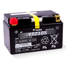 Yuasa Motorradbatterie YTZ10S 12 V 8.6 Ah Passend für Modell Motorräder, Quads, Jetski, Schneemobile (YTZ10SWC)