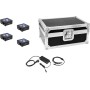 EUROLITE Set 4x AKKU Flat Light 3 sw + Ladenetzteil + Case (20000478)