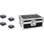 EUROLITE Set 4x AKKU Flat Light 3 sw + Case (20000472)