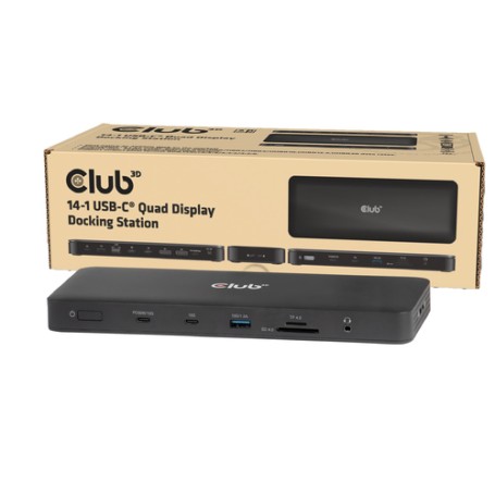 Club 3D Docking Quad-Display 14-1 USB-C 4K60Hz PD 100W - Digital/Daten - Digital/Display/Video (CSV-2540)