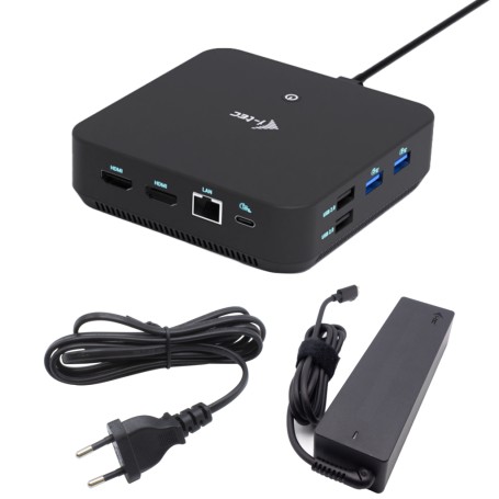 i-tec USB-C DP Dual HDMI Docking Station with Power Delivery 100 W + Universal Charger 100W (C31TRIVIDPRO100W)