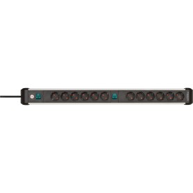 Brennenstuhl 1391030200 prolunghe e multiple 3 m 12 presa(e) AC Interno Nero, Argento
