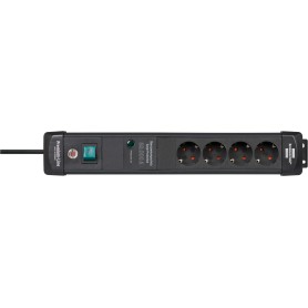 Brennenstuhl 1951140300 prolunghe e multiple 1,8 m 4 presa(e) AC Interno Nero