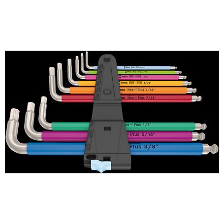 3950/9 Hex-Plus Multicolour Imperial Stainless 1 Winkelschlsselsatz (schwarz, 9-teilig, zllig, mit Halteclip) (05022860001)