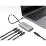 DeLock USB 10 Gbps USB Type-C Hub mit 4 x USB Type-C + 1 x USB Type-C PD 85 Watt (grau) (64235)