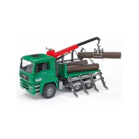 MAN Holztransport-LKW mit Ladekran und 3 Baumstmmen (02769)