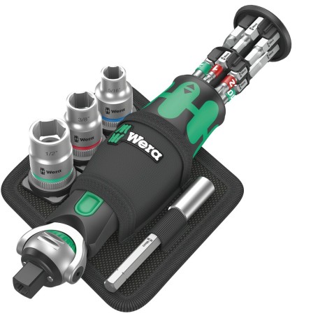 8009 Zyklop Pocket Set Imperial 2, 18-teilig (schwarz/grn, Umschaltknarre fr 3/8", 1/4", zllig) (05004283001)