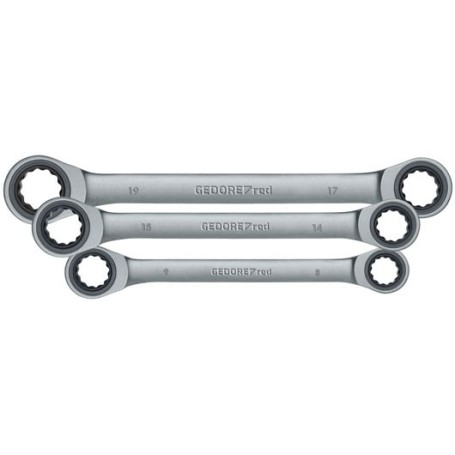 Red Doppel-Ringratschenschlssel-Satz, 6-teilig (chrom, SW 8 - 19mm) (3300898)