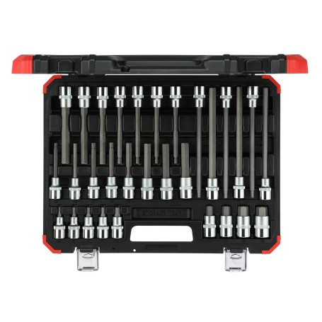 Red Schraubendreher-Steckschlssel-Einsatz-Satz, 1/2" (schwarz/rot, 30-teilig, Innen-Sechskant, im Koffer) (R68003030)