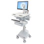 Ergotron StyleView Alluminio, Grigio, Bianco Pannello piatto Carrello multimediale (SV44-1311-2)