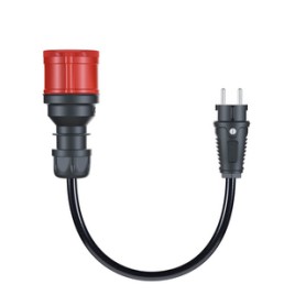 Adapter fr Gemini flex 11 kW, CEE rot Drehstrom 16A  Haushaltssteckdose (schwarz, 30cm) (CH-04-30)